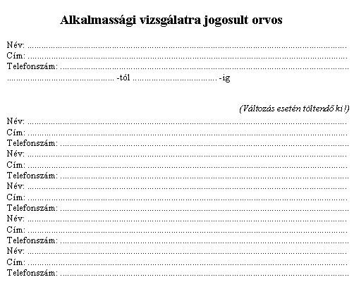Egészségügyi Nyilatkozat és vizsgálati adatok 3
